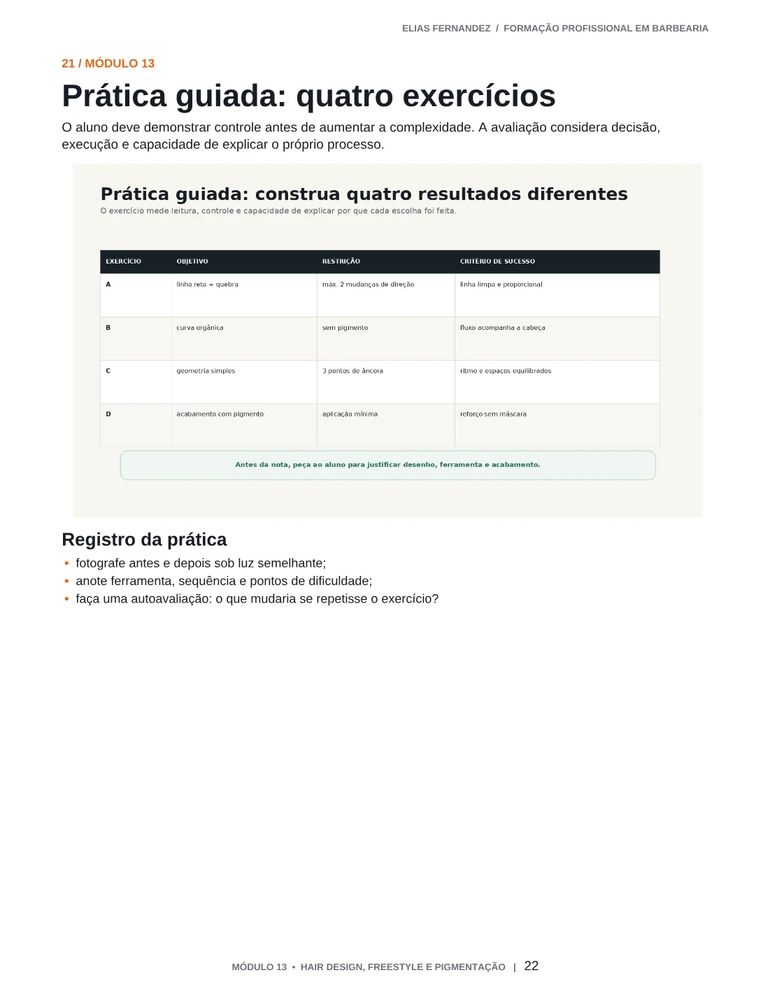 Página oficial da apostila: Prática guiada com quatro exercícios de execução e avaliação